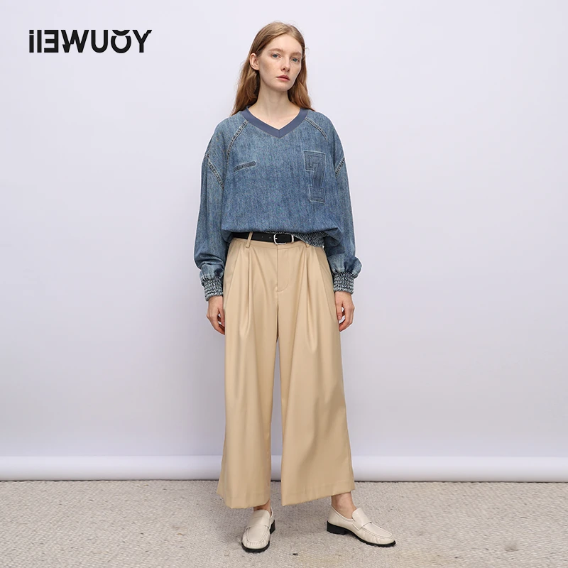 有尾有尾YOUWEI春夏 7号凹凸印牛仔上衣Y1723313时尚长袖