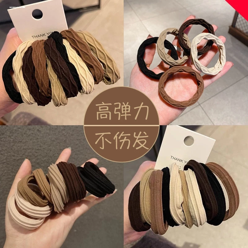 头绳加粗高马尾无痕绑头发盘发发圈无接缝宽皮筋丸子头高弹力发绳