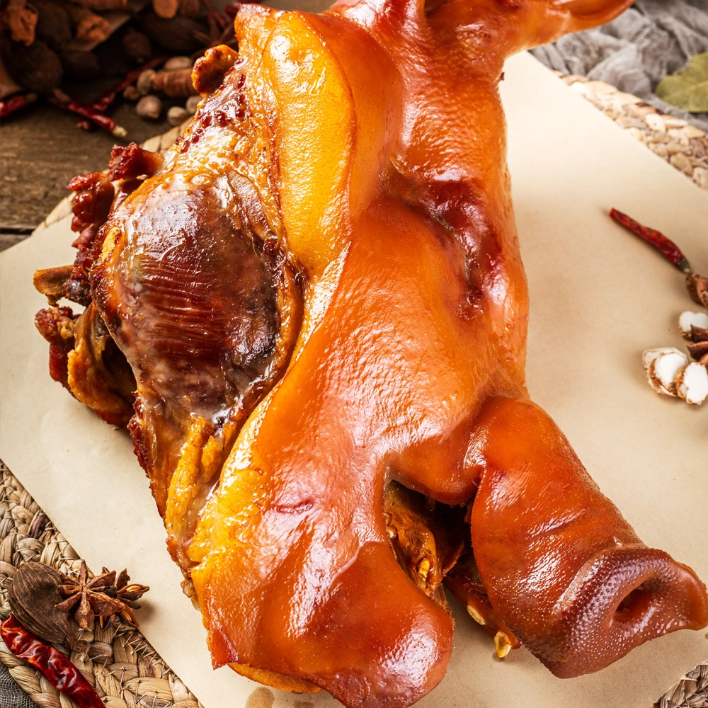 黄浩【香薰猪头肉整片】袋装1000克以上香薰熟食猪头鲜香肉香浓郁