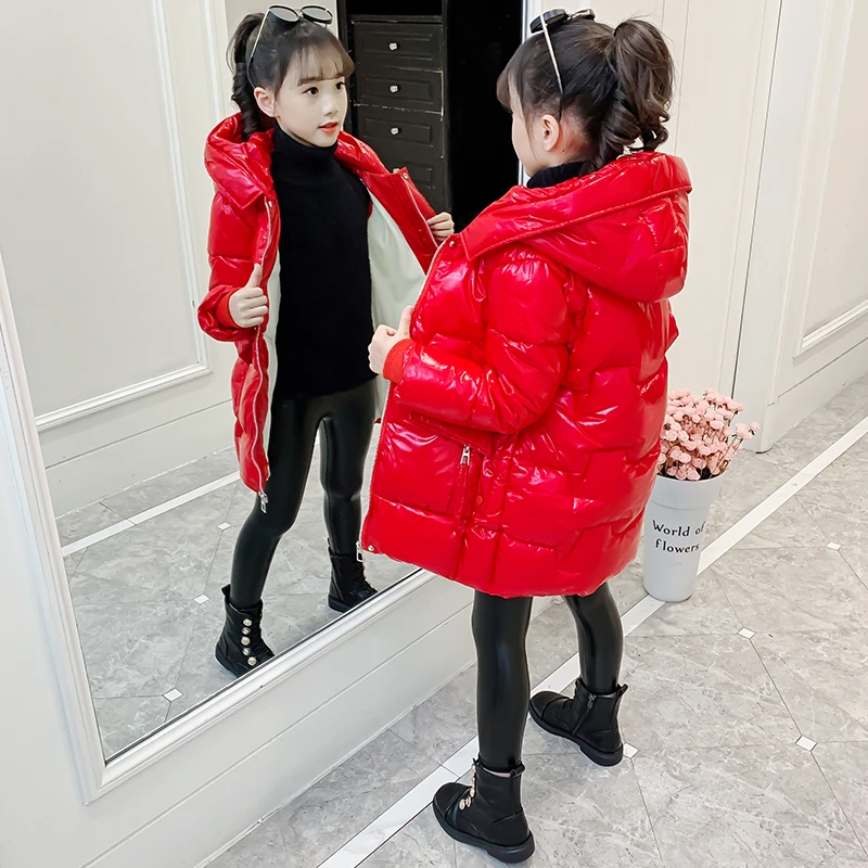 女童2022冬季新款棉服保暖棉衣儿童加厚外套红色冬季网红洋气棉袄