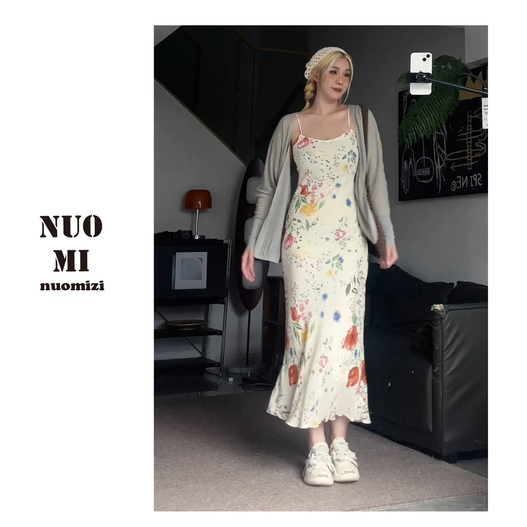 ZOZ糯米子【夏日繁华】 法式漂亮气质碎花吊带连衣裙温柔风夏季新款