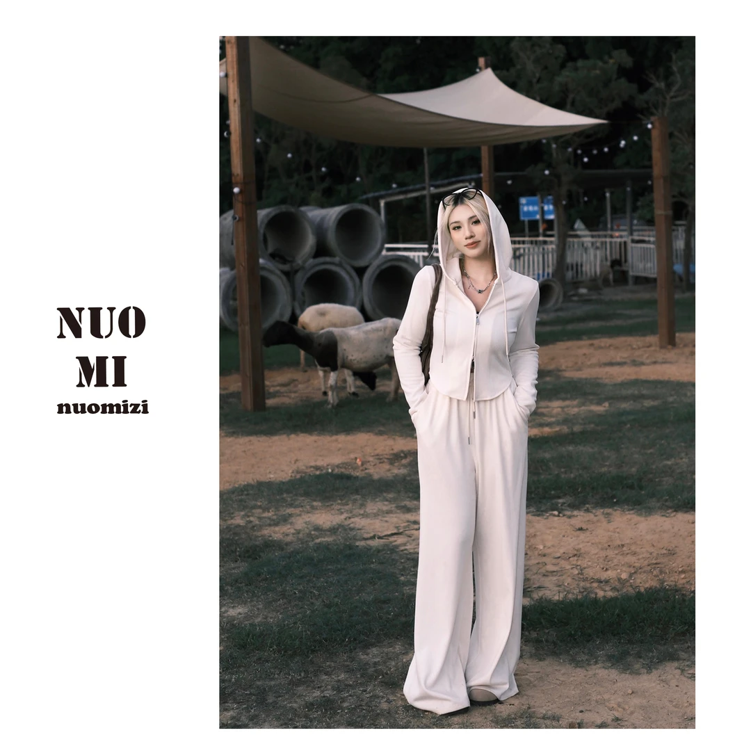 ZOZ糯米子[懒人卫裤]休闲风运动套装时尚阔腿裤