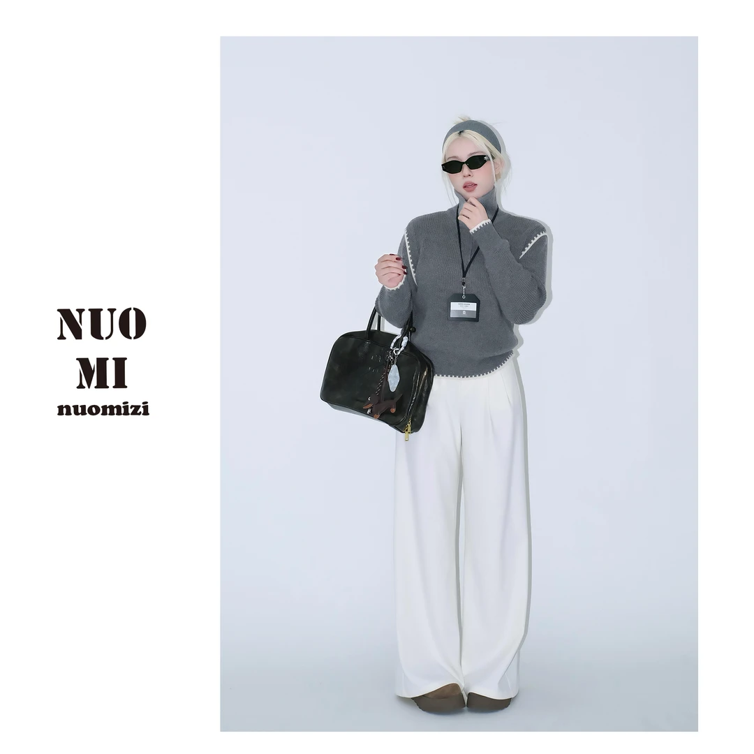 ZOZ糯米子[遛弯秘籍]夏季宽松女牛仔裤高腰显瘦阔腿休闲直筒裤子