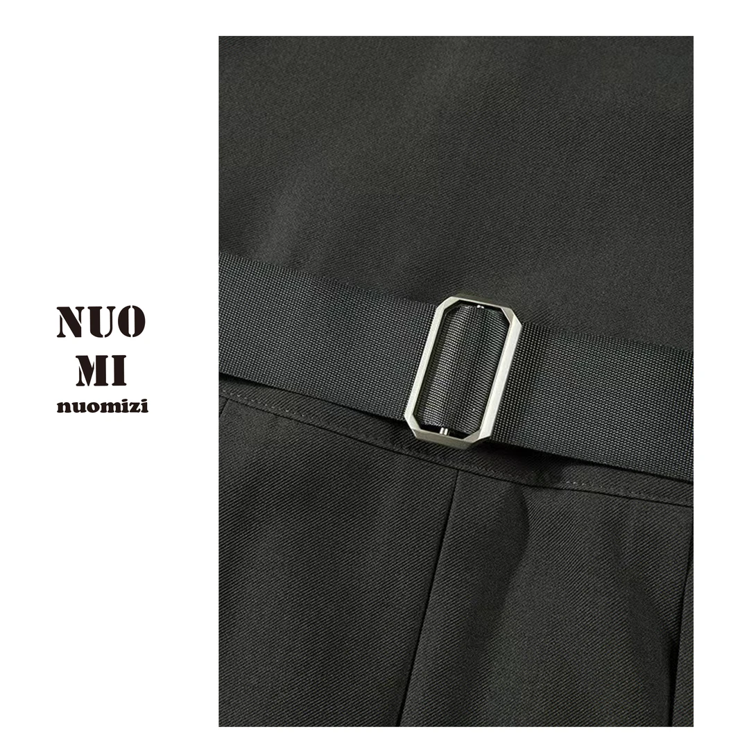 ZOZ糯米子 百搭气质小众韩版时尚纯黑色腰带复古配饰腰带