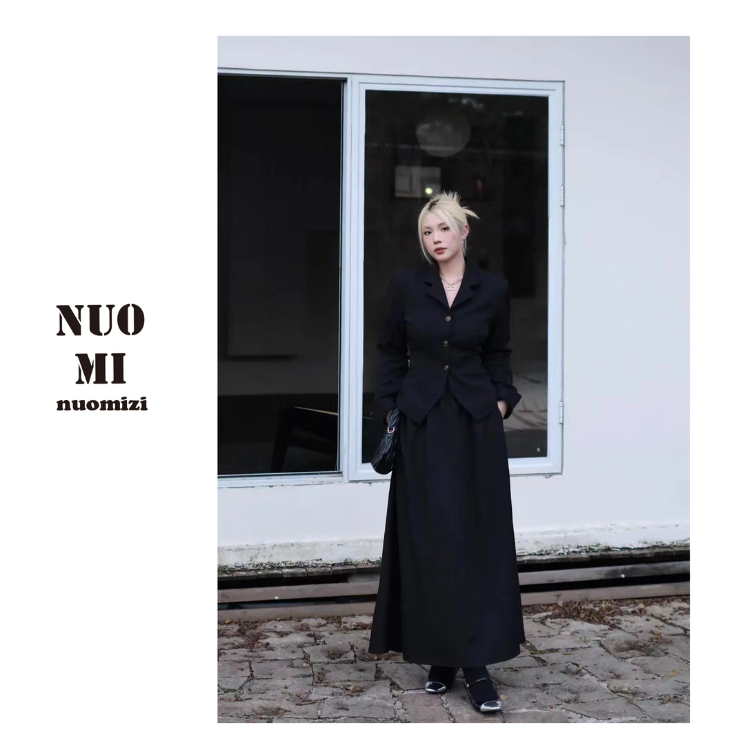 ZOZ糯米子【比例救星半裙】简约显瘦A字半身裙高腰黑色百搭大码长裙