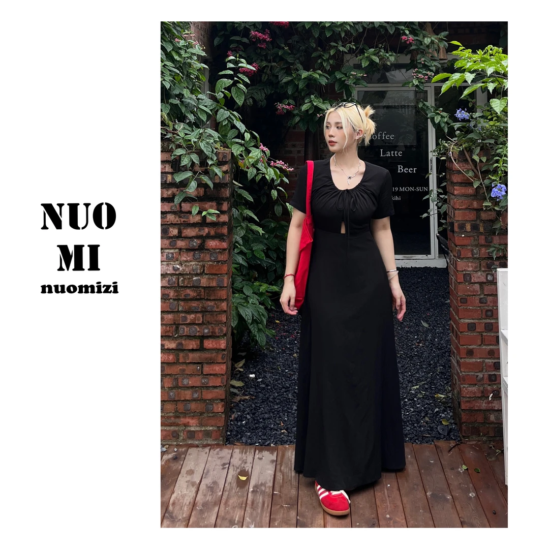 ZOZ糯米子【小小心思】纯欲休闲风设计感皱褶显瘦气质显瘦连衣裙