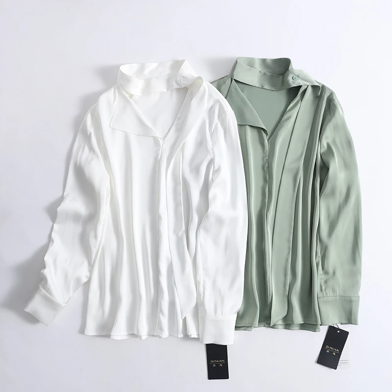 26390柜货！ 女式春秋飘带气质雪纺衫