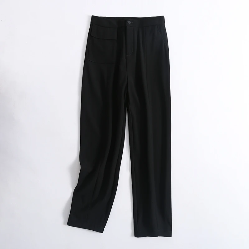 71124 柜货！ 女式春夏高腰黑色哈伦休闲裤