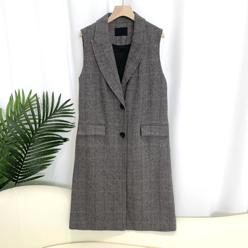 93516 品质柜货！精裁！女式秋冬时尚休闲中长款无袖马夹