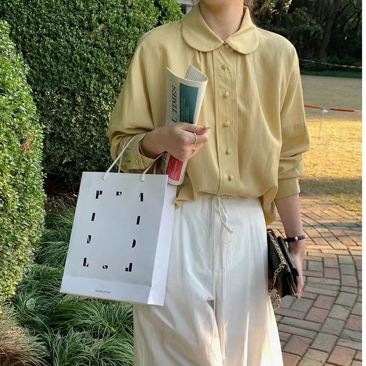 99123  柜货！女法式娃娃领时尚衬衫高级感气质衬衣