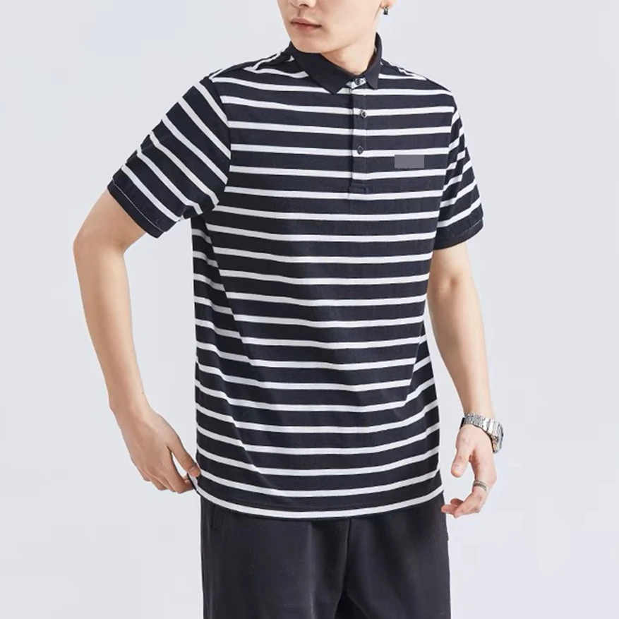 91315 男女同款 高颜值！好品质！2023年新款条纹翻领POLO衫