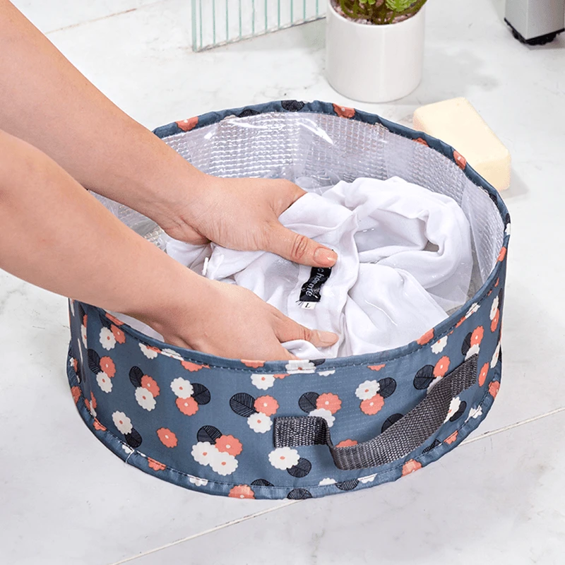 旅行水盆可折叠便携式洗衣盆洗脸盆宿舍泡脚袋酒店洗衣神器Z713