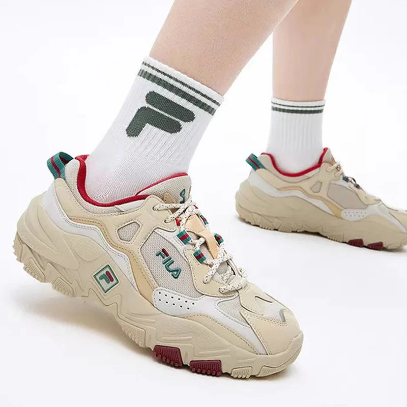 FILA 斐乐男鞋掠夺者2老爹鞋2024春季透气情侣厚底休闲百搭运动鞋