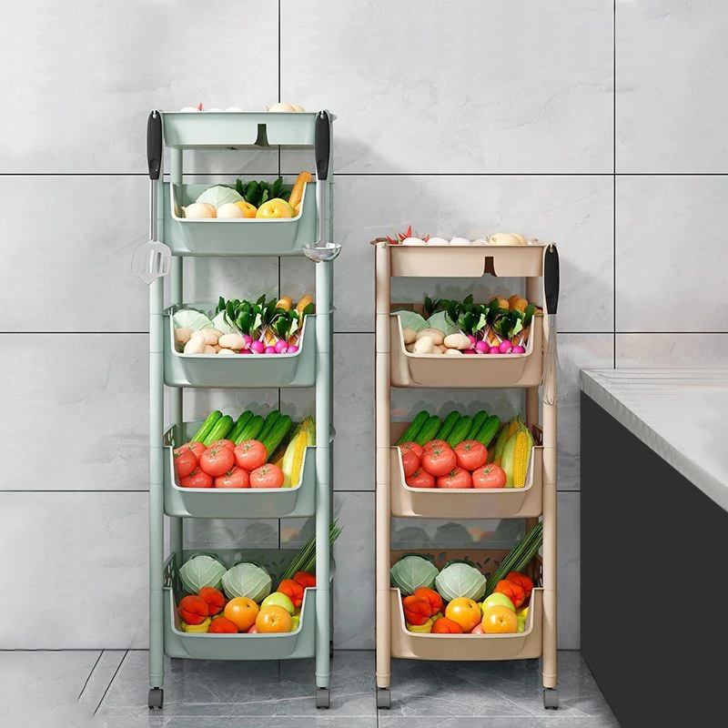 厨房用品置物架落地多层小百货收纳架子菜篮子蔬菜果蔬放菜收纳筐