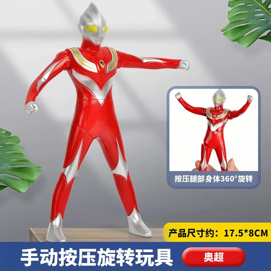 卡通新奇特按压旋转儿童奥特曼蜘蛛侠绿巨人旋转手办好玩模型玩具