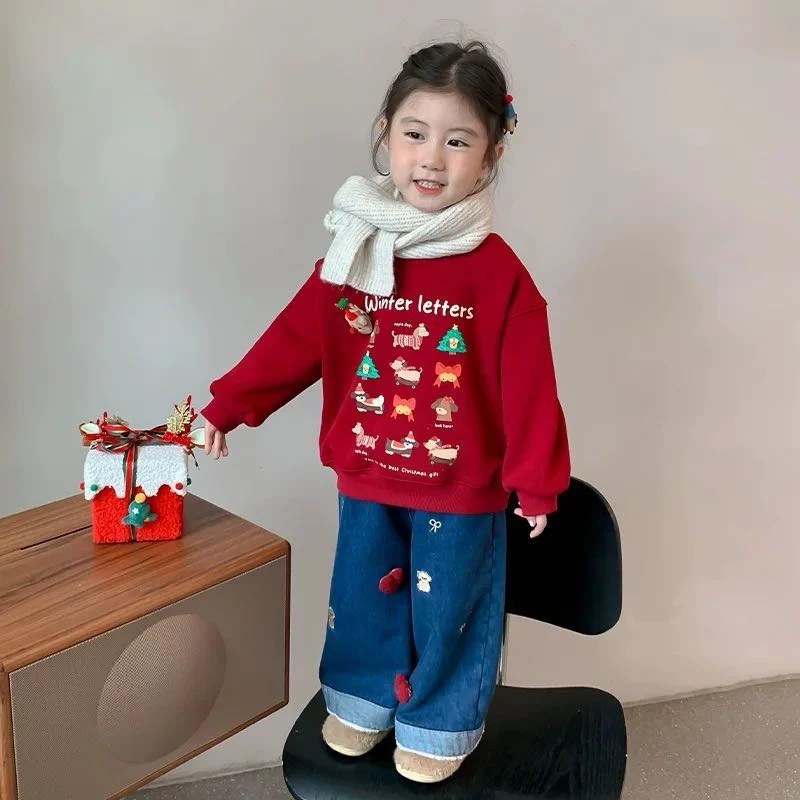 【新疆包邮】冬季新款加绒圣诞小树卫衣J216