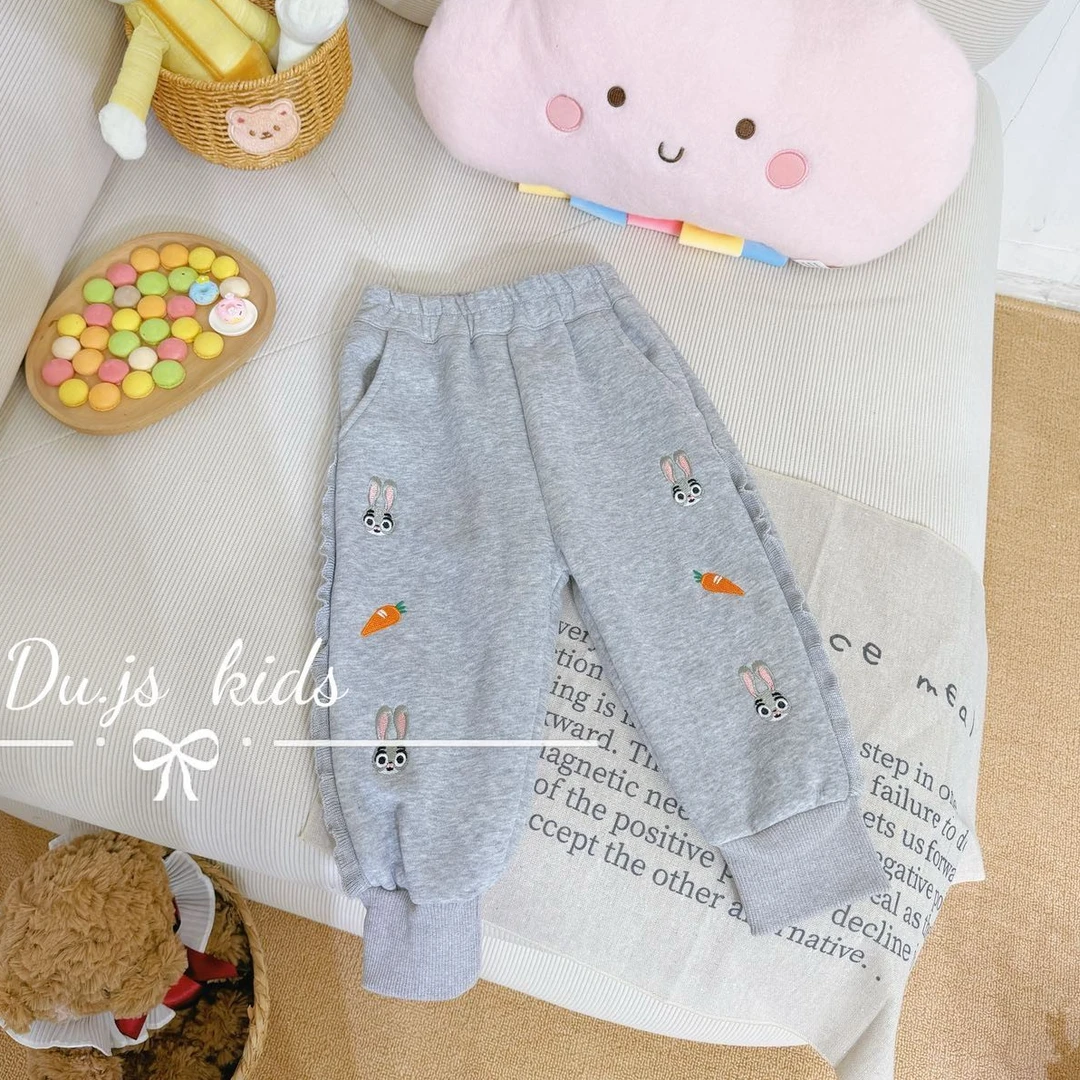 【新疆包邮】新款兔子警官加厚绒运动裤A602