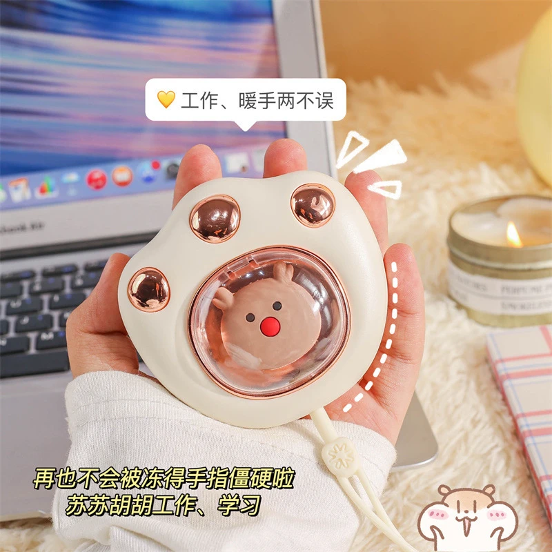 【颜色随机不指定】萌宠猫爪暖手宝USB充电两档调节迷你便携式暖宝