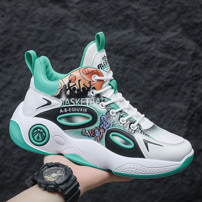 2024秋冬运动鞋男时尚青少年加绒保暖鞋中帮潮款篮球鞋跑步鞋学生