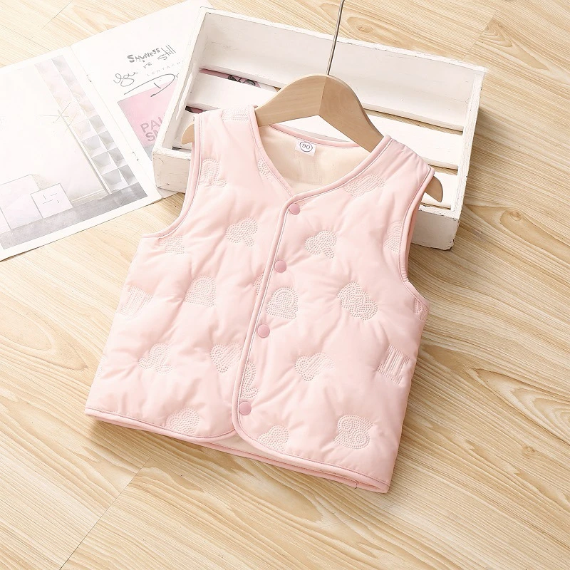 新款儿童马甲宝宝加绒背心男童女童秋冬季保暖坎肩童装外贸棉马甲