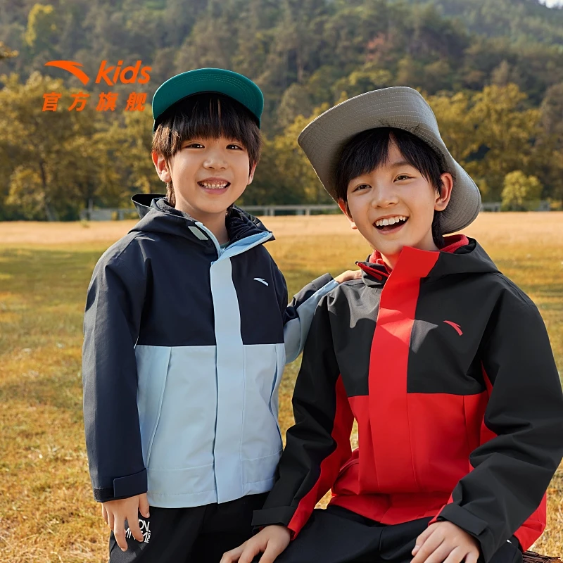 【两件套】安踏儿童小软壳三合一外套防水外套潮流日穿搭高能感