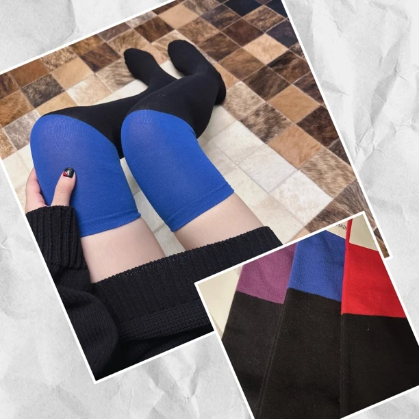 CCS东大门过膝袜子潮袜百搭高级轻奢品质ins设计师穿搭街拍网红