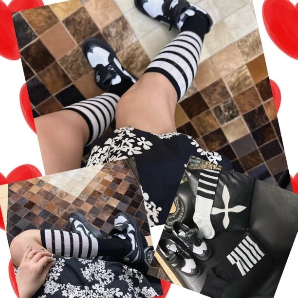 CCS黑白系列潮袜女袜百搭高级轻奢品质ins设计穿搭街拍网红