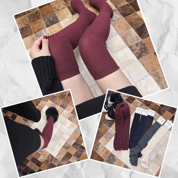 CCS东大门过膝袜子潮袜百搭高级轻奢品质ins设计师穿搭街拍网红