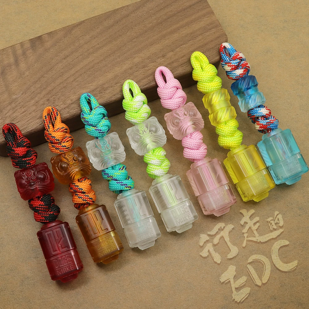 【树脂系列】手工编织成品EDC推牌吊坠伞绳挂坠刀坠DIY背包挂件