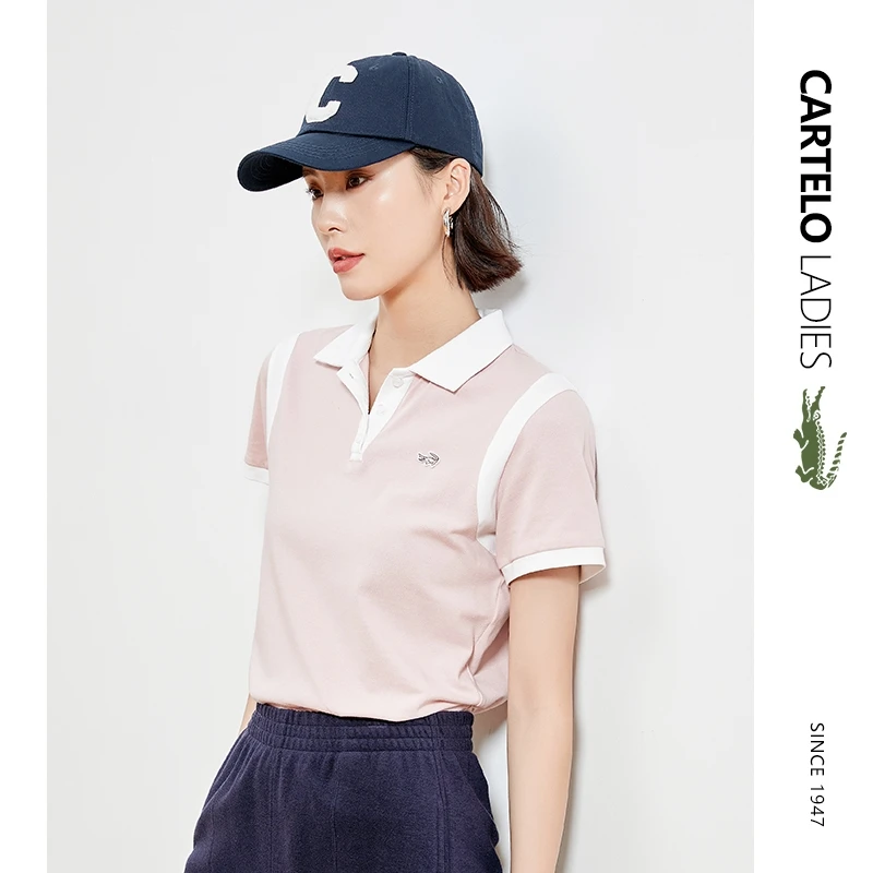 CARTELO LADIES泫雅风Polo短袖女T夏季正肩宽松休闲品牌短袖t恤衫