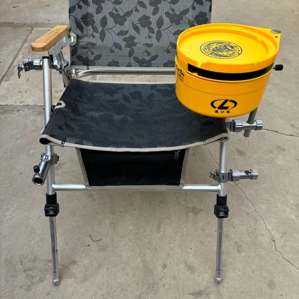 铝合金钓椅渔具配件360度旋转饵盘架伞架鱼护架骑士欧式钓椅通用