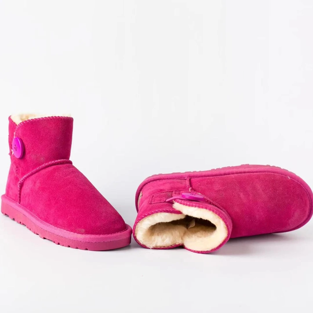 低帮彩色福利款雪地靴冬季加厚加绒棉鞋女士女童时尚女款