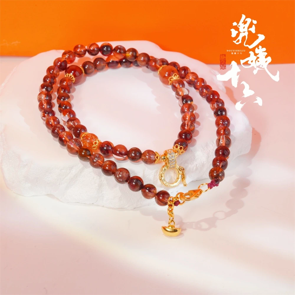 【红胶花万能链】原创设计款百搭水晶珠链套链（多样性发一）