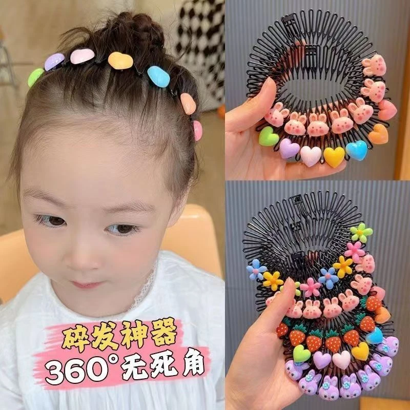 儿童辫子拉拉碎发梳发卡小女孩发卡女童碎发神器宝宝头梳发卡头饰