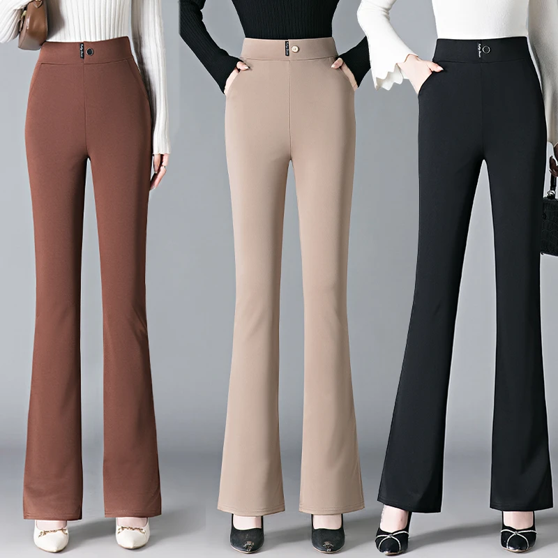 【断码直降】~~垂感微喇裤女款爆款2024新显瘦高贵黑上档次春秋女裤