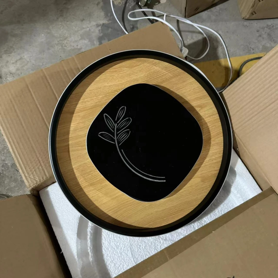 （50CM直径）7925-906B花单色黑吸顶灯60W库存尾货（铁仓2）