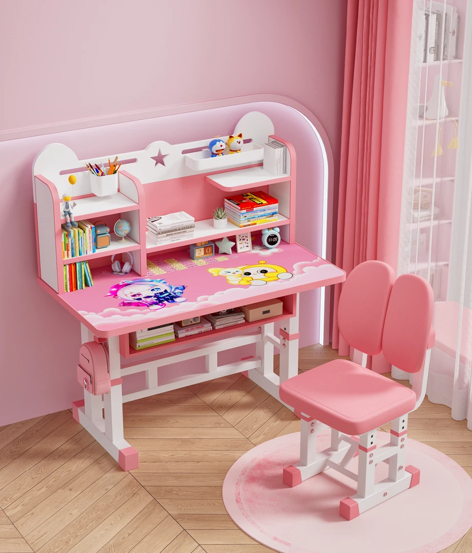 蛋仔儿童升降学习桌小学生家用桌面卡通写字桌课桌小孩书桌椅套装