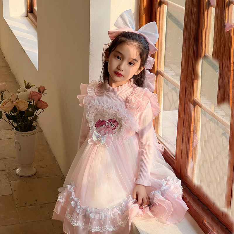 女童小马宝莉公主连衣裙  2024冬装新款女孩儿童蓬蓬纱裙连衣裙子