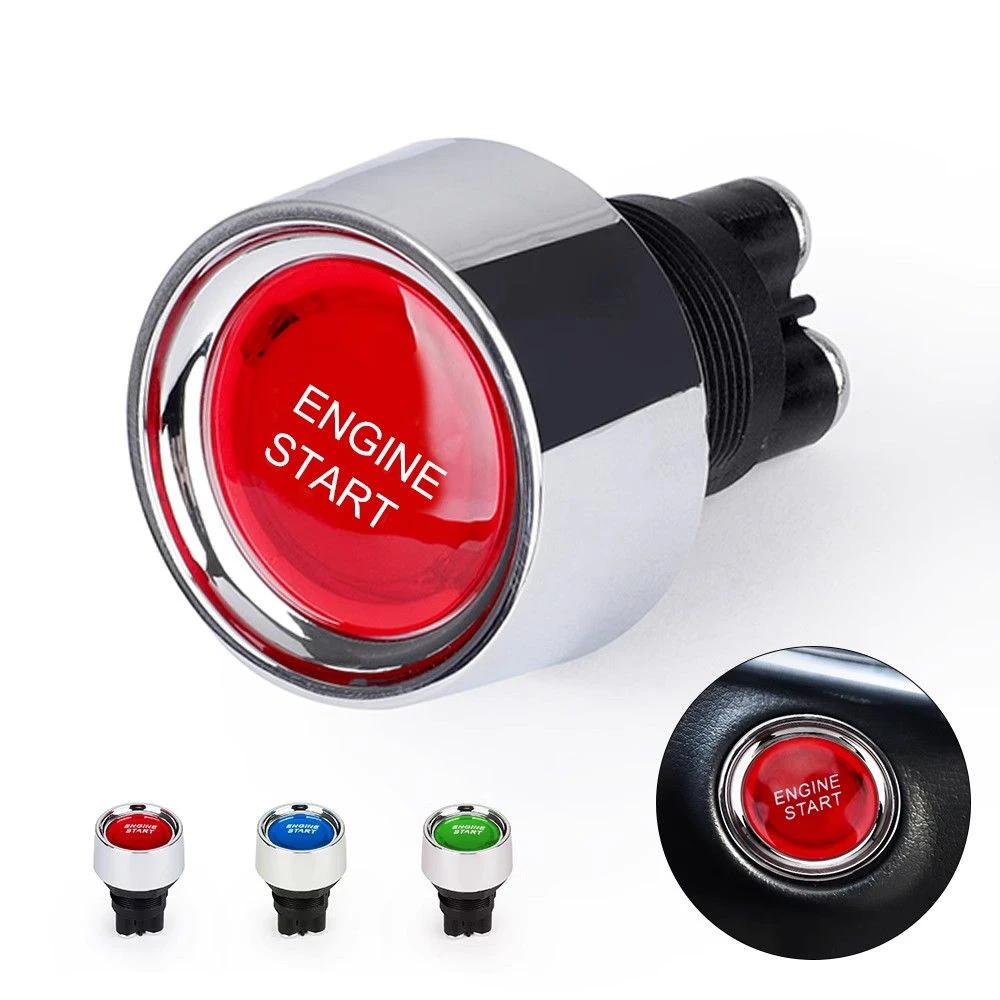 (2023新款带灯)12V-24伏通用一键启动按钮