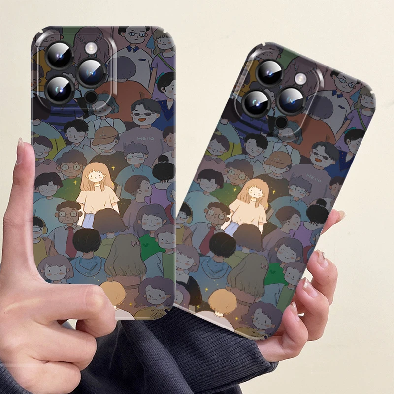 苹果手机壳iphone15可爱情侣手机套13保护壳全包菲林壳硬壳创意