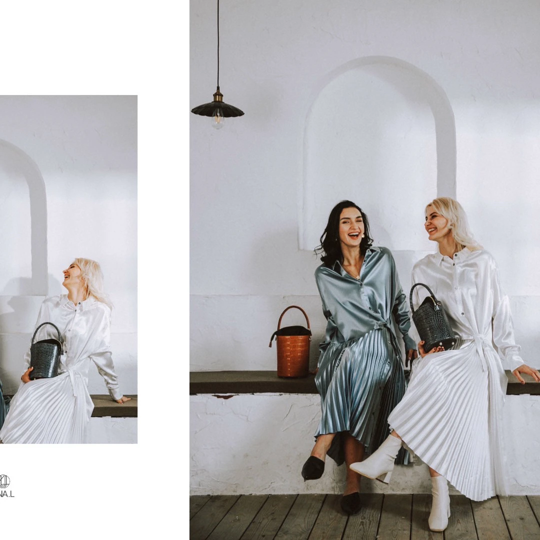 肆声｜长款多种穿法大廓形白色打底条纹衬衫复古时尚冬季秋冬系带