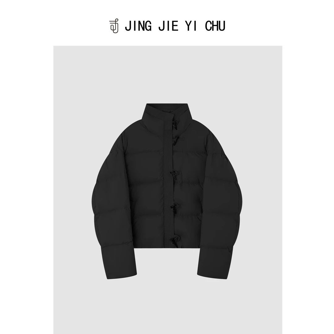 静姐【维也纳】90白鸭绒牛角扣保暖立领羽绒服 R569602