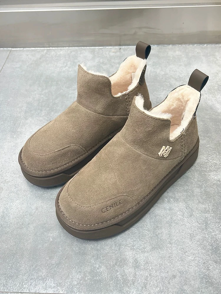 雪地棉女2024冬季新款加厚保暖一脚蹬1702