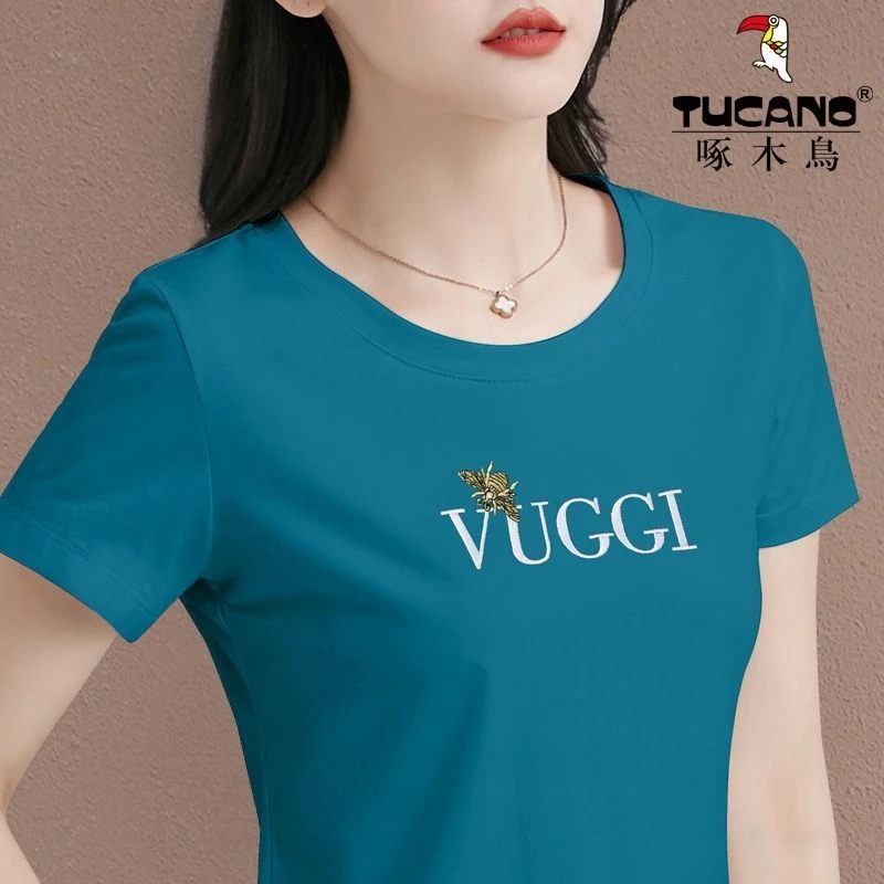 清仓捡漏啄木鸟正品甩卖夏季短袖t恤女新款潮ins百搭印花上衣