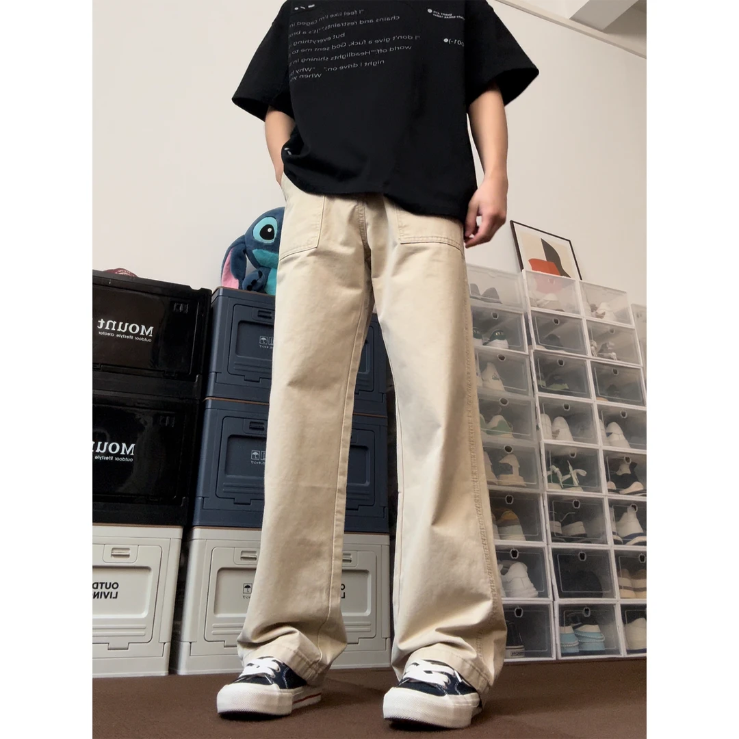 布老哥Blog美式复古直筒工装裤基础百搭宽松休闲裤cleanfit秋K688