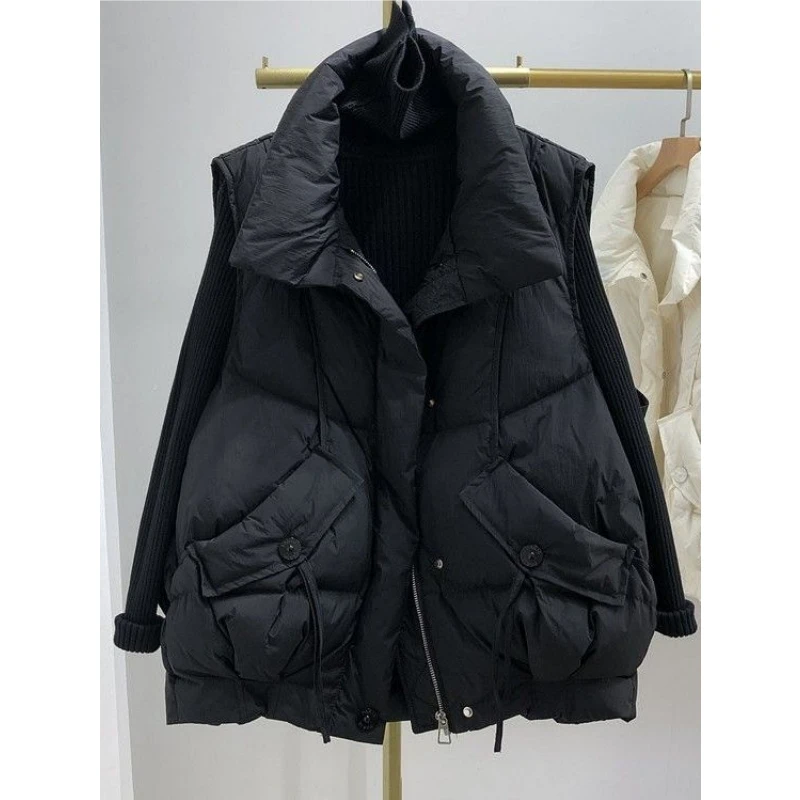 韩版加厚棉服马甲女秋冬短款宽松背心外穿冬季设计感洋气棉衣马夹