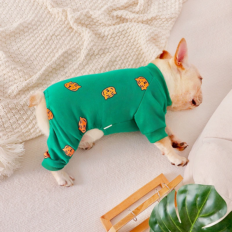 可爱法斗衣服四脚连体秋冬款巴哥中小型犬宠物狗狗春秋装加绒厚款