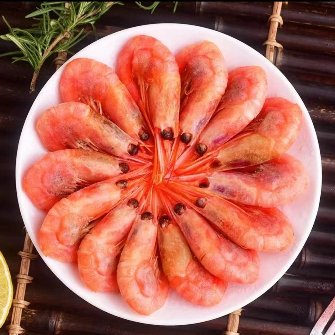 头籽北极甜虾 90-120规格 3斤装180-200只 含黑头腹籽