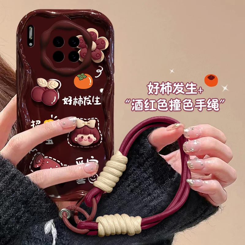 适用于华为Mate30好柿发生女孩全包镜头保护硅胶手机壳