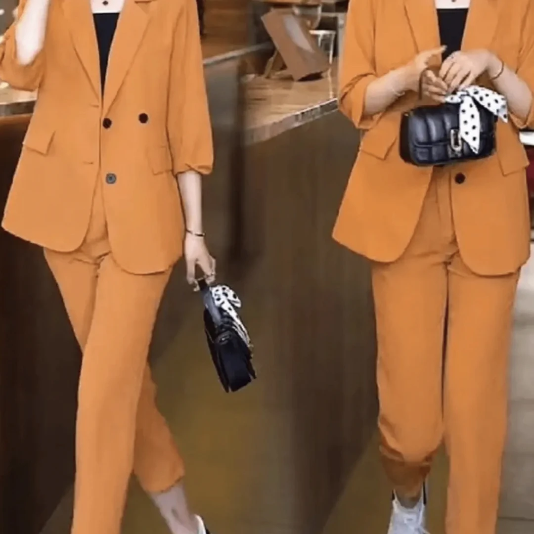 2024秋季新款西装套装气质洋气时尚休闲两件套